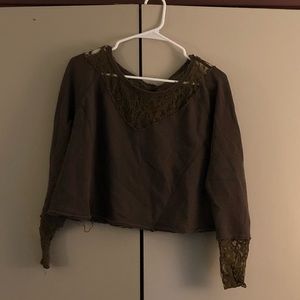 Free People Lace Terry Pullover ASO Violet Harmon